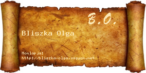 Bliszka Olga névjegykártya